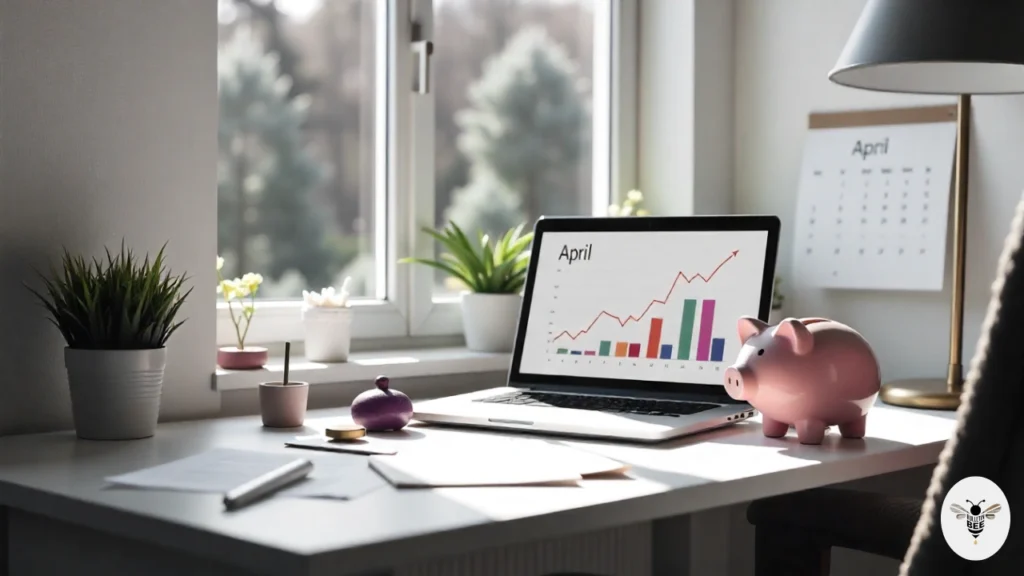 showing piggy banks and laptop charts for Wheon.com finance tips