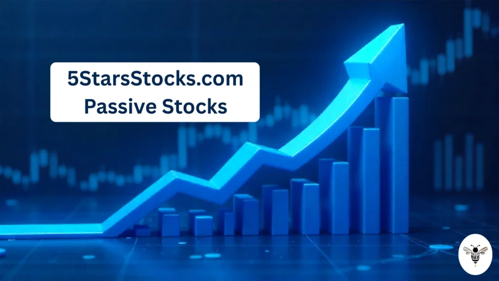 rising arrow and candlestick chart showing stock growth - 5starsstocks.com passive stocks