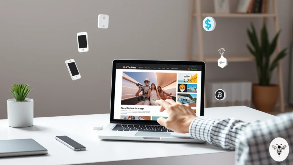 techoldnewz.in show on the laptop screen