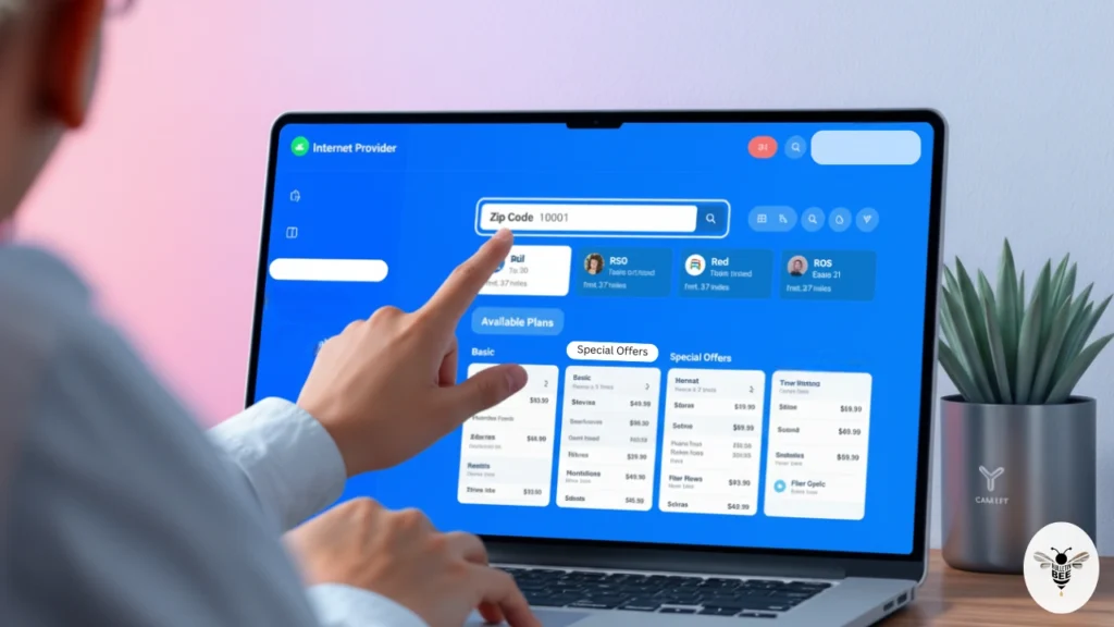 user exploring zryly.com internet to find providers and plans