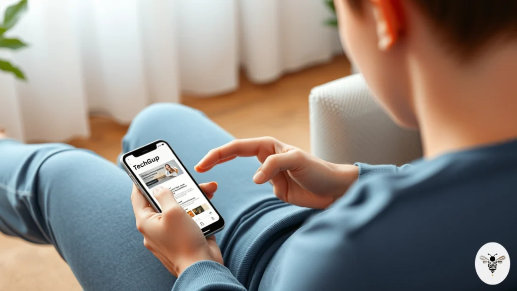 a person browsing the techgup org website on a phone