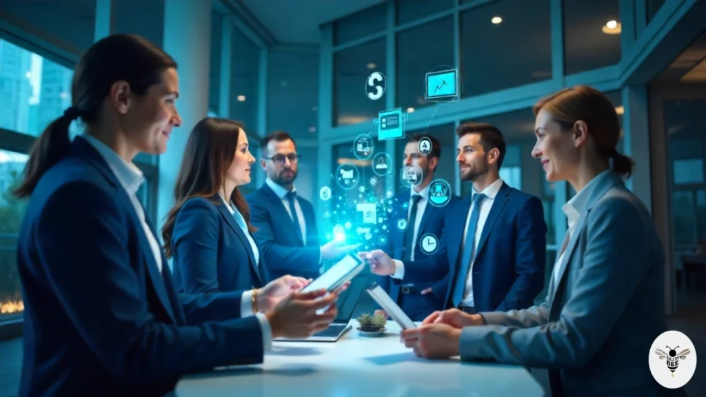 professionals using verifiedbusinessnews digital tools and show efficiency, time-saving, and global reach