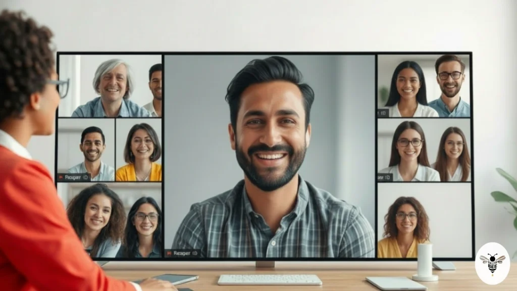diverse professionals collaborating in a virtual meeting and representing glarklyhub networking growth