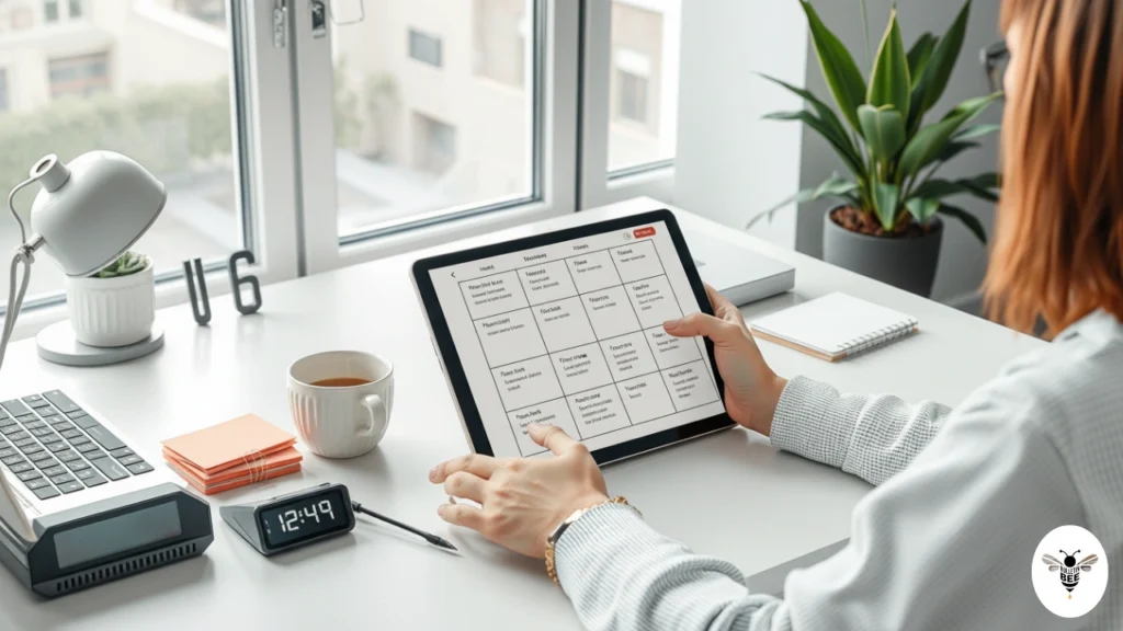 person planning tasks with eisenhower matrix on tablet – betterthisfacts tips