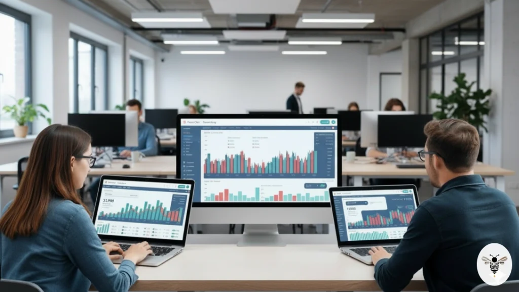 users viewing financial dashboards on multiple devices financeboar com