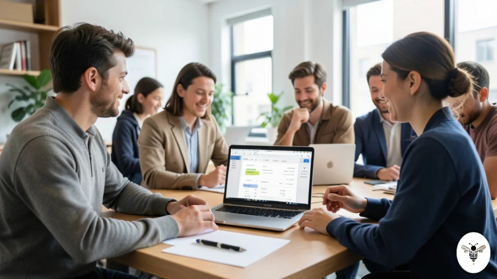 freelancer and small business owner creating invoices together using atoinvoice com