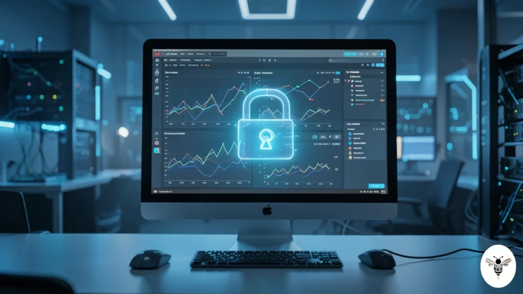 secure analytics dashboard with digital lock symbol - resultrize com