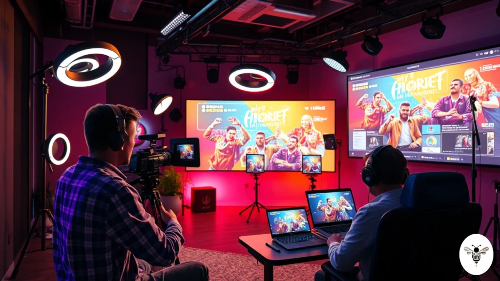 content creators filming and streaming viral trend dakittieztittiez in a studio