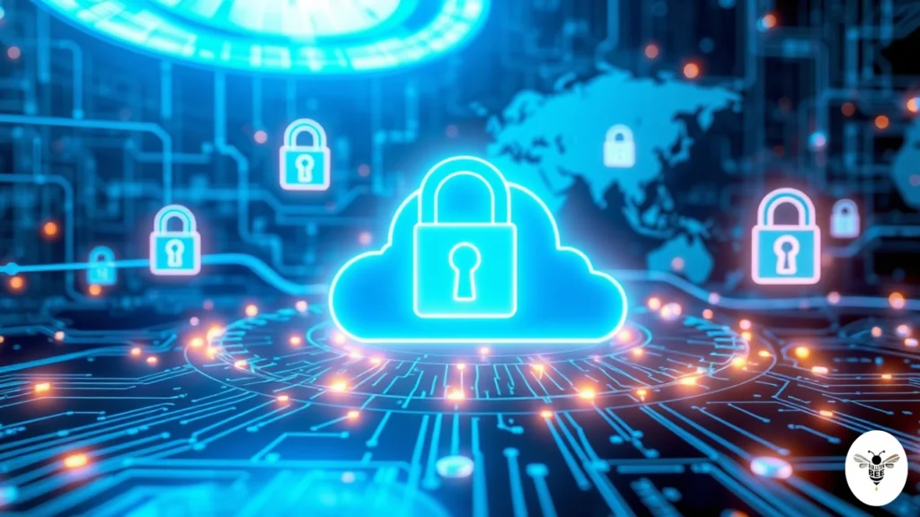 encrypted global network and digital locks protecting cloud data – globespro com security concept