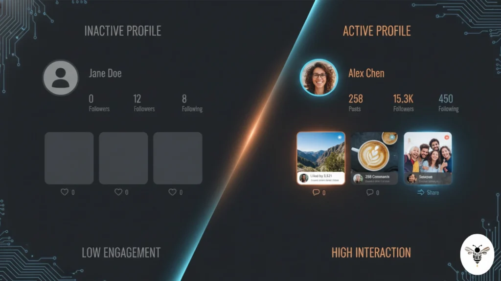 passive vs active digital profiles comparison on truecrawns com platform