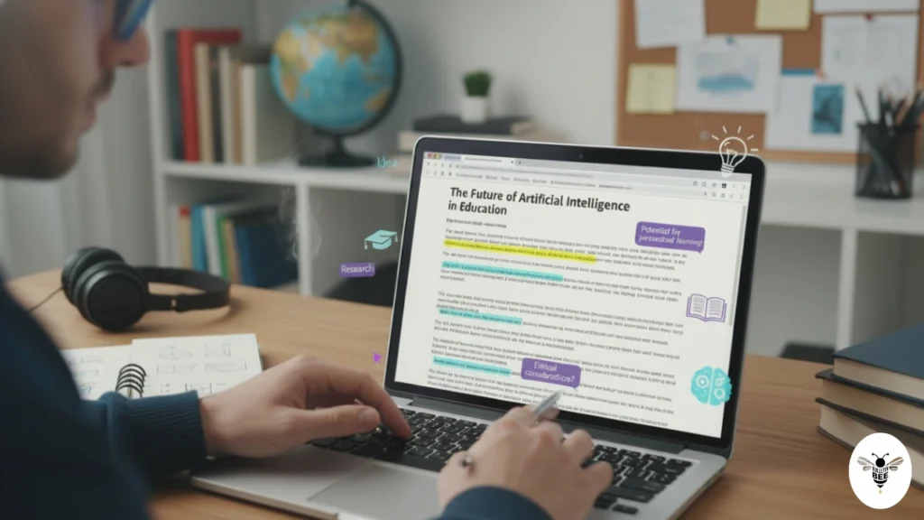 person reading and learning from highlighted article on wallpostmedia com laptop